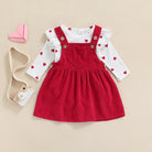 Baby Girl's Heart Romper and Corduroy Skirt Set