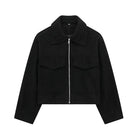 Black Stylish Cropped Women's Jacket