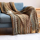 Boho Cozy Throw Blanket in Brown