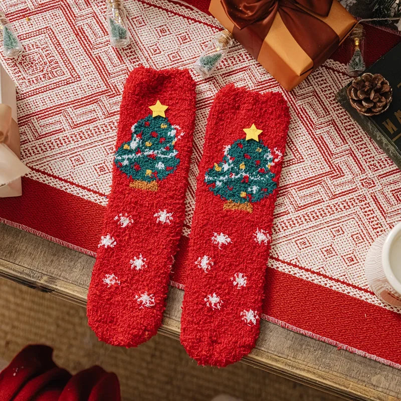 Plush Christmas Sleep Socks