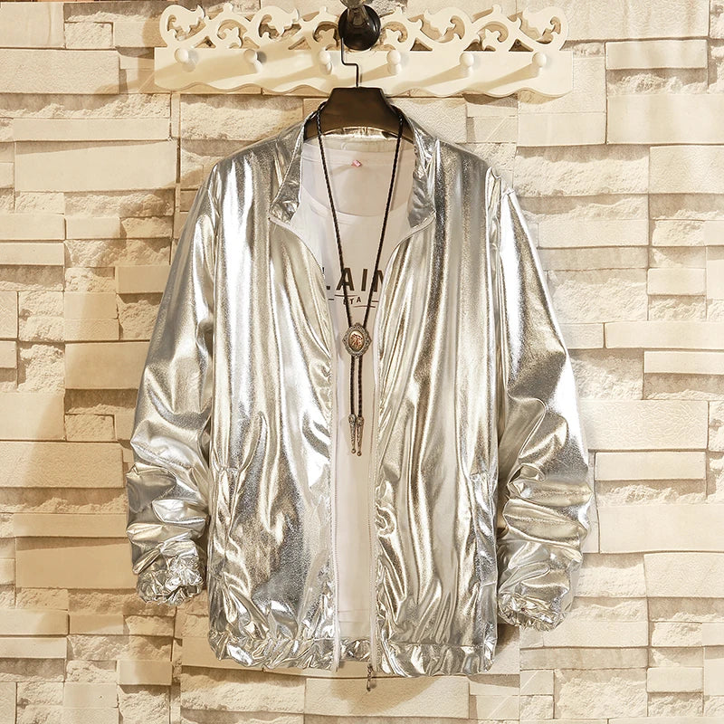 Silver Shiny Urban Men's Jacket