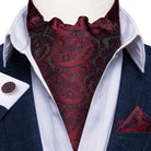 Men's Silk Cravat Set with Cufflinks and Pocket Square