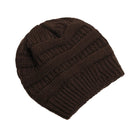 Dark Brown Women's Knitted Beanie Hat